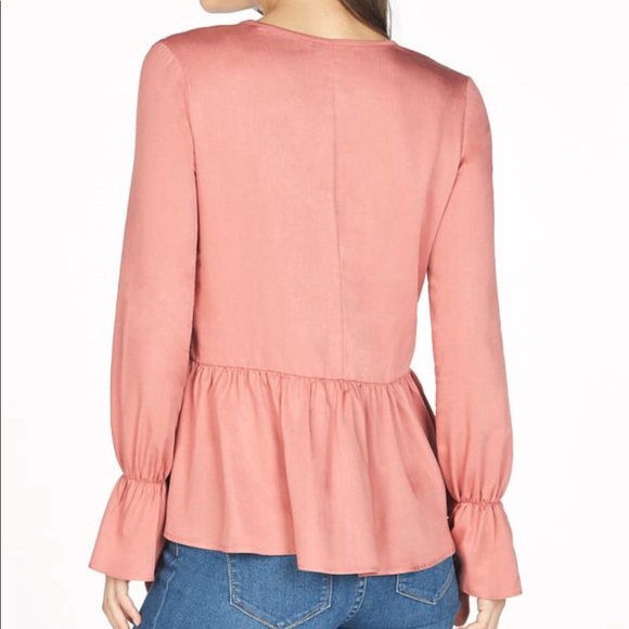 JustFab Crochet Trim Peplum Top - Picture 2 of 6